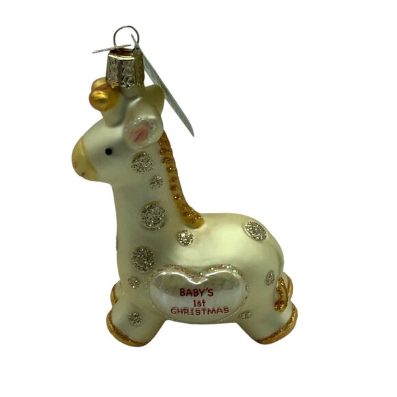 Old World Christmas OWC Babys First Christmas Giraffe Glass Ornament 4" with Box - Picture 2 of 10